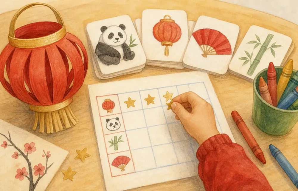Mandarin Kids classroom success moment with learning materials